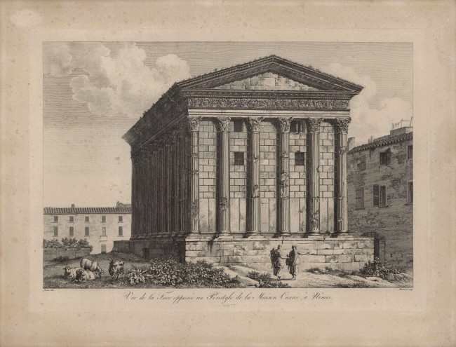 Vue de la Face opposée au Péristyle de la Maison Carrée