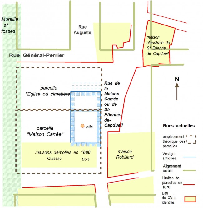 Plan de situation de la Maison Carrée en 1670