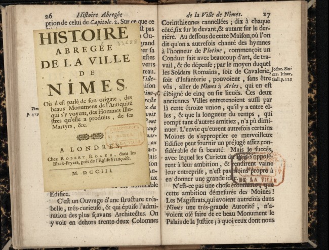 Histoire abregée de la ville de Nîmes