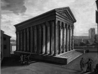 La Maison Carrée, huile sur toile, fin 18e siècle