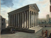 La Maison Carrée, huile sur toile, fin 18e siècle