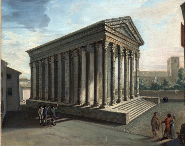 La Maison Carrée, huile sur toile, fin 18e siècle