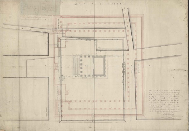 Plan de la maison-Carrée avec toutes les constructions antiques