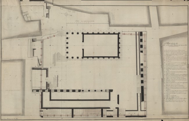 Plan des fouilles faites autour de la Maison carrée en 1821