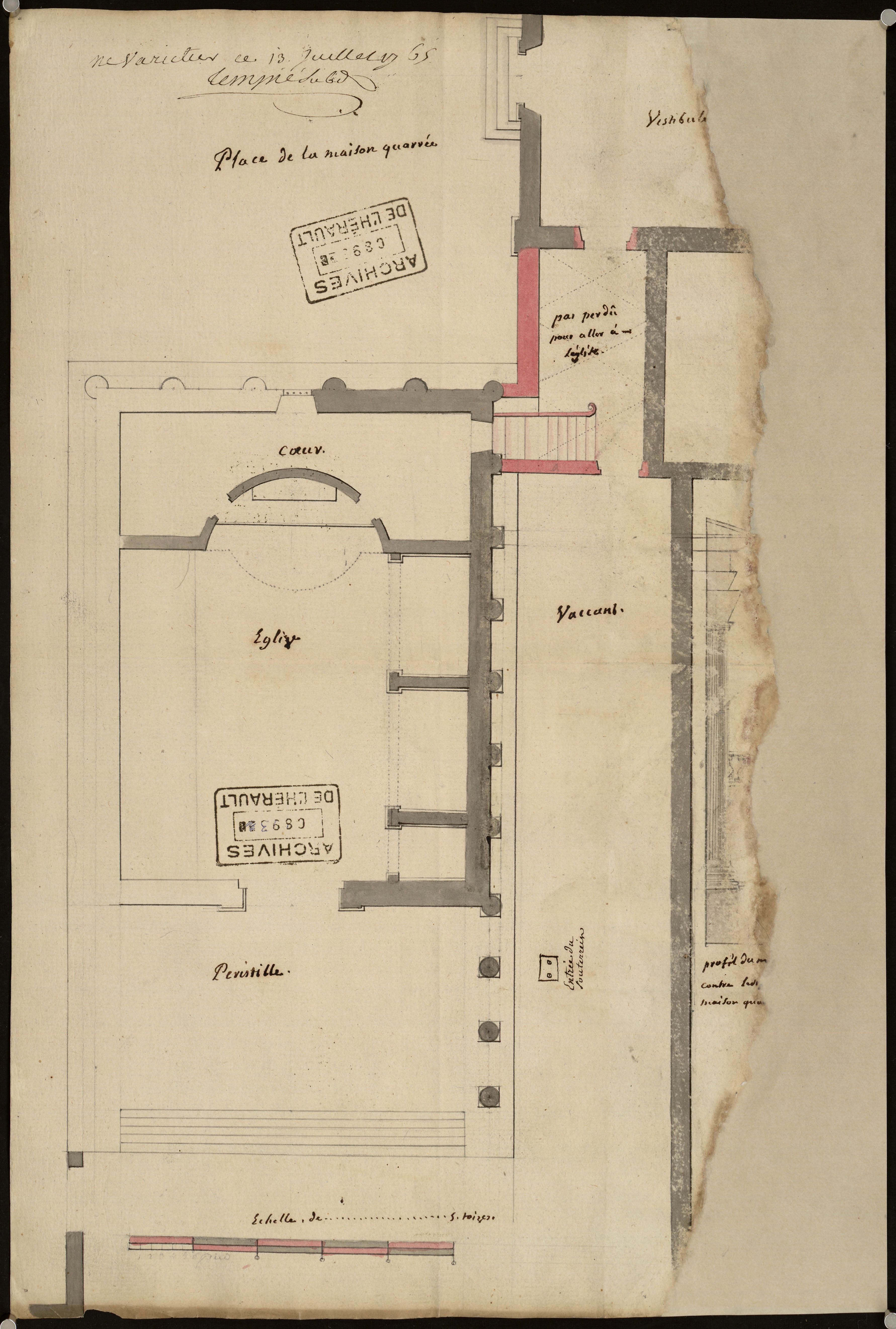 Plan de l'église des Augustins La Maison Carrée