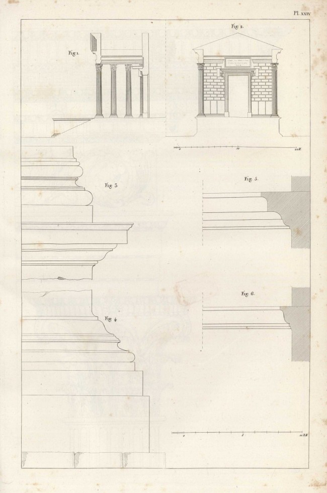 Coupes et profils de la Maison Carrée