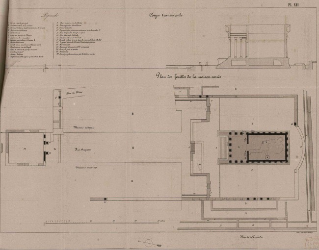 Plan des fouilles de la Maison carrée