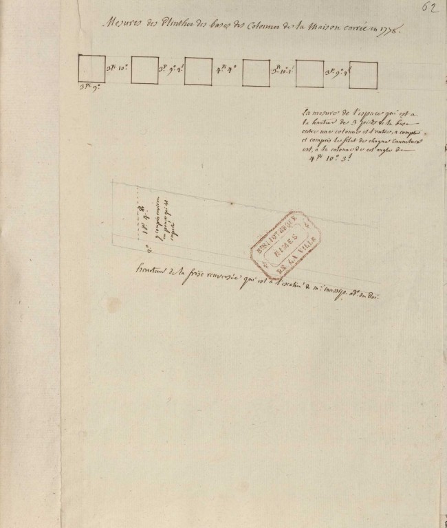 Mesures des Plinthes des bases des colonnes