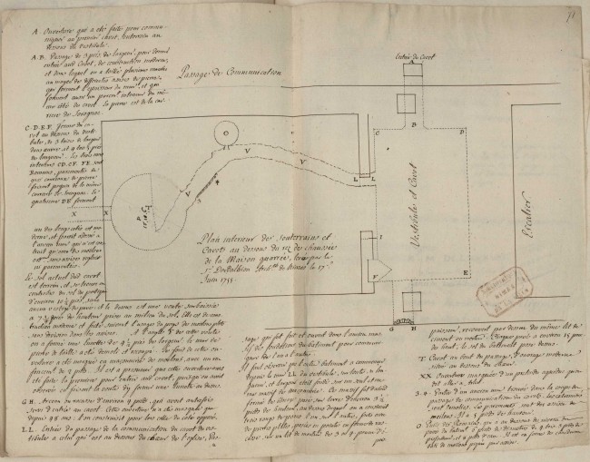 Plan interieur des souterrains et cavots