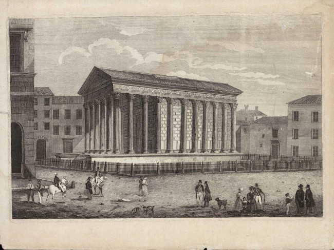 La Maison Carrée vers 1830