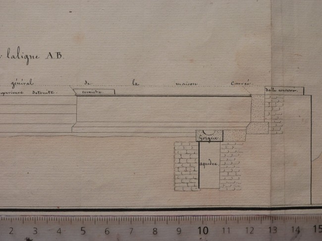 Plan général des découvertes faites au nord ouest de la Maison Carrée (détail)
