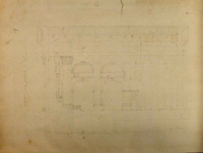 Profil de la Maison Carrée transformée en église pour les Augustins