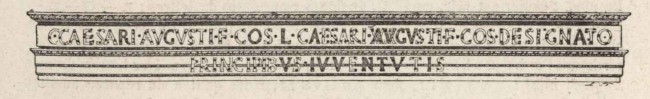 Restitution de l'inscription de la Maison carrée de Nîmes