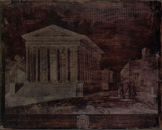 Vue de la Maison Quarrée de Nîmes (plaque de cuivre)