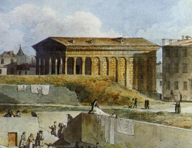 La Maison Carrée à Nîmes (détail)