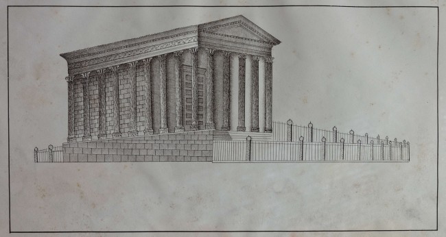 [La Maison Carrée tirée du carnet à dessin d'un élève d'une école pratique]