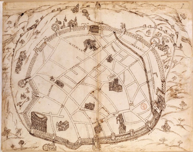 Plan de la ville de Nismes par Rulmann